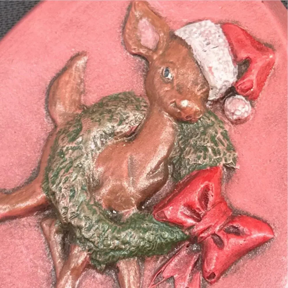 VTG Hand Painted Christmas Ornaments Lot of 6 Kitschy Holiday Mouse Deer Bird US